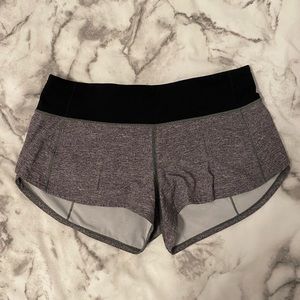 Size 6 Grey and Black Lululemon Shorts